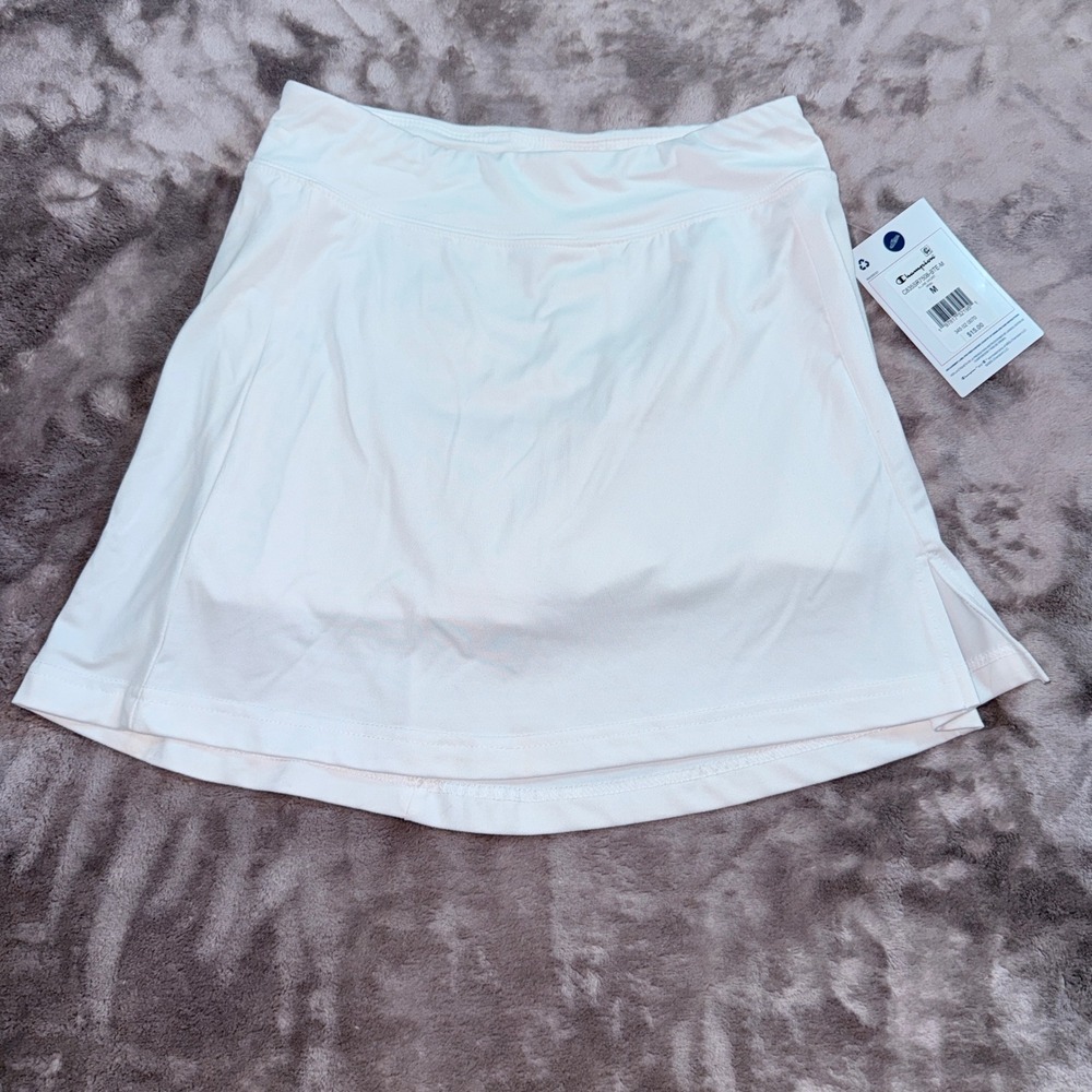 Champion A-Line Skort Girls Size M 10/12 White NEW Athletic Active Shorts Skirt